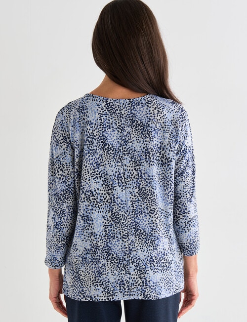 Ella J Soft Touch Batwing Top, Navy Dot product photo View 02 L