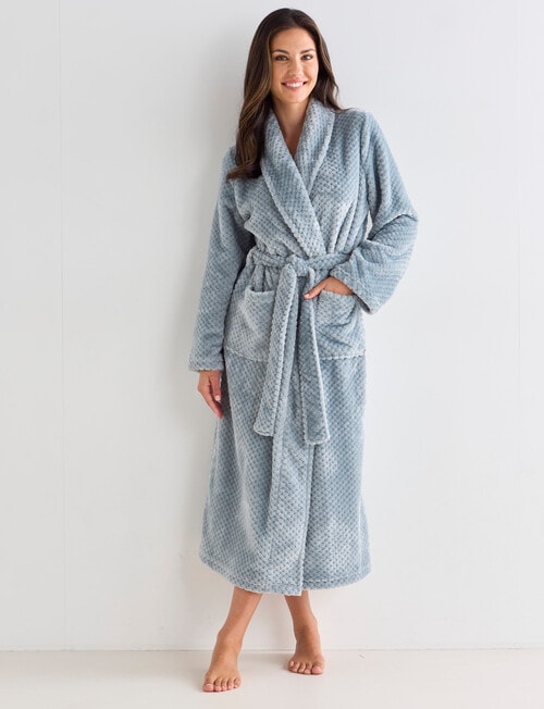Whistle Sleep Basketweave Luxe Robe, Seafoam, 8-22 product photo View 03 L