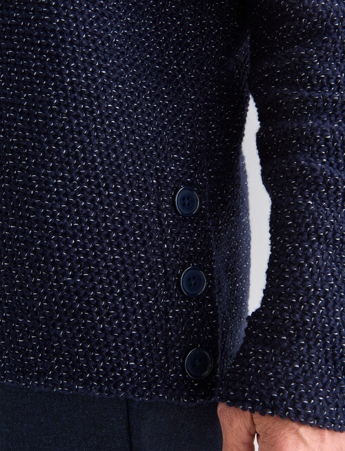 Ella J Textured Button Detail Top, Navy product photo View 04 L