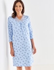 Ruby & Bloom Paisley V-neck Soft Touch Nightie, Blue , 10-26 product photo View 03 S