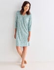 Ruby & Bloom Floral V-neck Soft Touch Nightie, Mint, 10-20 product photo View 03 S