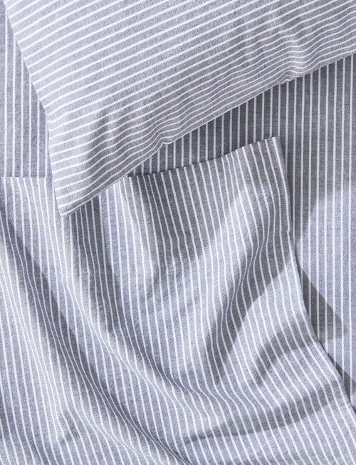 Haven Soho Stone Wash Sheet Set, Coal & White product photo View 02 L