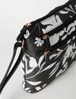 Boston + Bailey Gianna Floral Print Crossbody Bag, Black & White product photo View 04 S