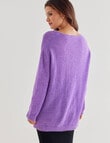 Whistle Long Sleeve Fluffy Jumper, Amethyst product photo View 02 S