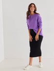 Whistle Long Sleeve Fluffy Jumper, Amethyst product photo View 03 S