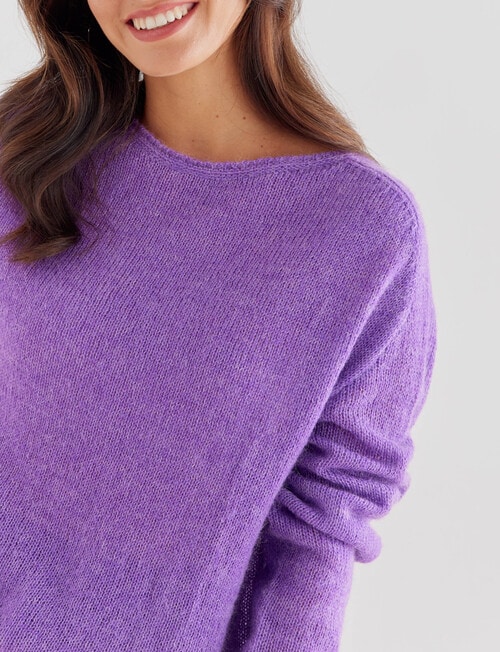Whistle Long Sleeve Fluffy Jumper, Amethyst product photo View 04 L