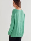 Whistle Long Sleeve Fluffy Jumper, Jade product photo View 02 S