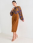 Whistle Ruched Side Wrap Pencil Skirt, Gold product photo View 03 S