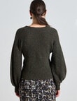 State of play Alpaca Wool Blend Wrap Sweater, Olive product photo View 02 S