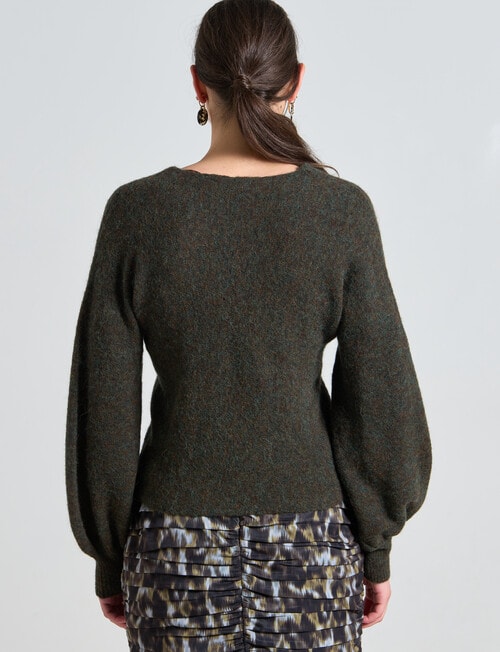 State of play Alpaca Wool Blend Wrap Sweater, Olive product photo View 02 L