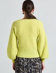 State of play Alpaca Wool Blend Wrap Sweater, Lime product photo View 02 S