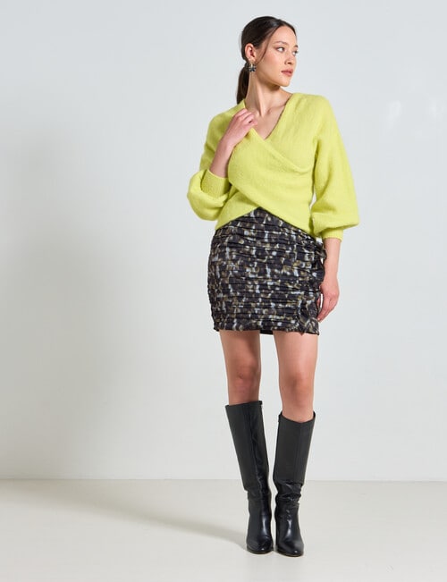 State of play Alpaca Wool Blend Wrap Sweater, Lime product photo View 03 L