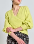 State of play Alpaca Wool Blend Wrap Sweater, Lime product photo View 04 S