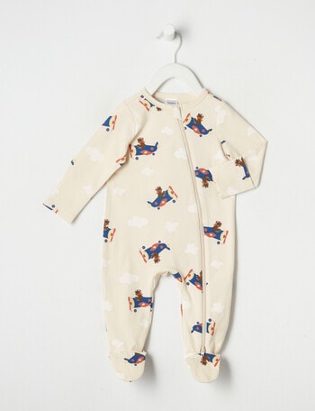 Teeny Weeny Sleep Flying Teddy Sleepsuit, Cream product photo