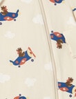 Teeny Weeny Sleep Flying Teddy Sleepsuit, Cream product photo View 04 S
