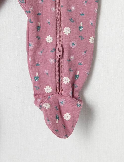 Teeny Weeny Sleep Wild Flower & Mushroom Sleepsuit, Pink product photo View 03 L