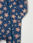 Teeny Weeny Sleep Butterly and Flowers Sleepsuit, Blue product photo View 02 S