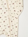Teeny Weeny Sleep Warm White Flower Sleepsuit, Cream product photo View 02 S