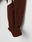 Teeny Weeny Sleep Stripe Bear Sleepsuit, Brown product photo View 03 S