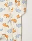 Teeny Weeny Sleep Elephant Sleepsuit, Cream product photo View 02 S