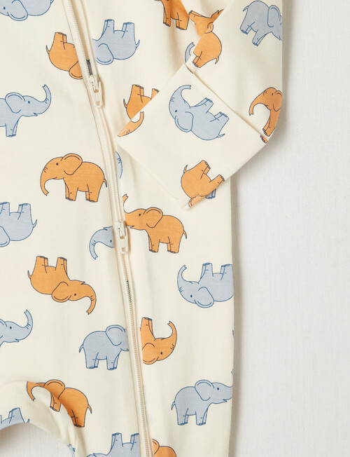 Teeny Weeny Sleep Elephant Sleepsuit, Cream product photo View 02 L
