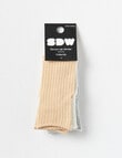 Simon De Winter Rib Roll Top Crew Sock, 3-Pack, Neutral, Grey & Cream product photo View 02 S