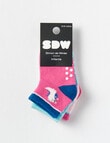 Simon De Winter Princess Dino Crew Sock, 3-Pack, Pink & Blue product photo View 02 S
