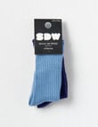 Simon De Winter Rib Knee High Socks, 2-Pack, Blue product photo View 02 S