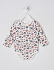 Teeny Weeny Butterfly Print Long sleeve Bodysuit, White product photo