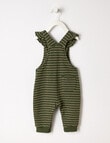 Teeny Weeny Jaquard Striped Overalls, Blackboard Green product photo View 02 S