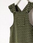 Teeny Weeny Jaquard Striped Overalls, Blackboard Green product photo View 03 S