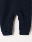 Teeny Weeny Jaquard Overalls, Navy product photo View 03 S