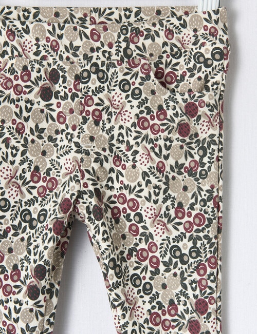 Teeny Weeny Ditsy Floral Jeggings, Warm White product photo View 03 L