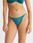 Calvin Klein Sheer Marquisette Lace Hi Cut Brief, Teal, XS-XL product photo View 02 S