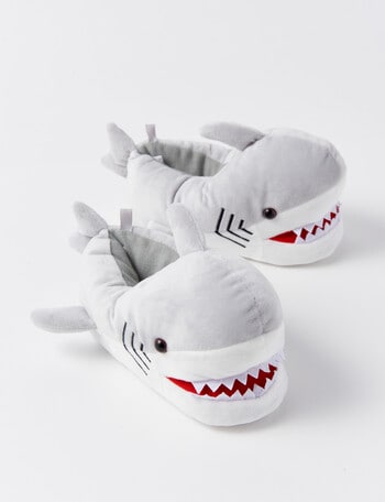 Sleep Mode Fun Shark Slippers, Grey product photo