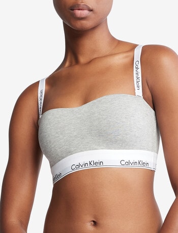 Calvin Klein Modern Cotton Lightly Lined Bandeau Bra, Grey, XS-L product photo