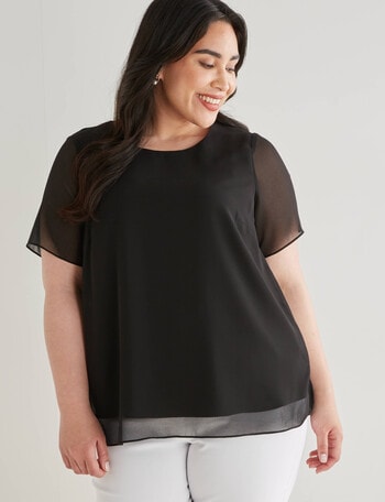 Studio Curve Collection Double Layer Top, Black product photo