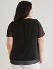 Studio Curve Collection Double Layer Top, Black product photo View 02 S