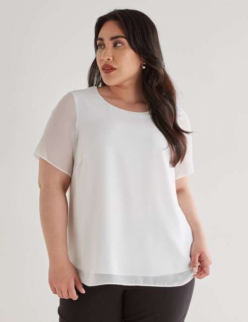 Studio Curve Collection Double Layer Top, White product photo