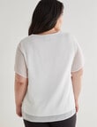 Studio Curve Double Layer Top, White product photo View 02 S