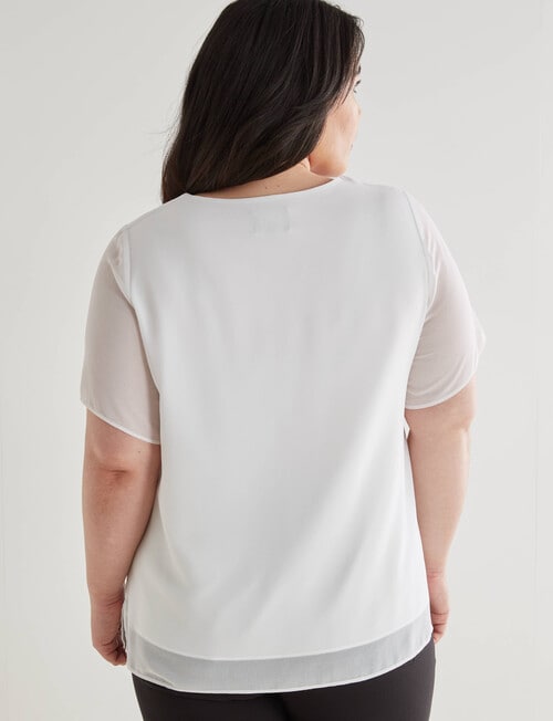 Studio Curve Double Layer Top, White product photo View 02 L