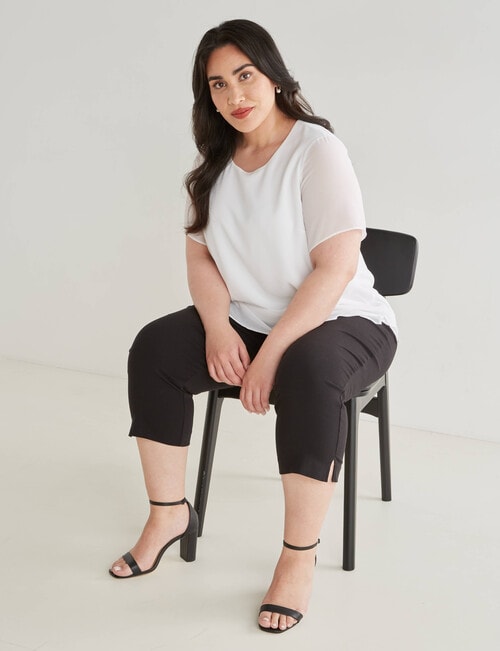 Studio Curve Double Layer Top, White product photo View 03 L