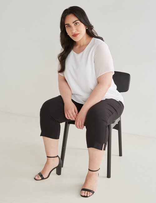 Studio Curve Collection Double Layer Top, White product photo View 03 L
