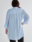 Studio Curve Pinstripe Shirt, Blue product photo View 02 S