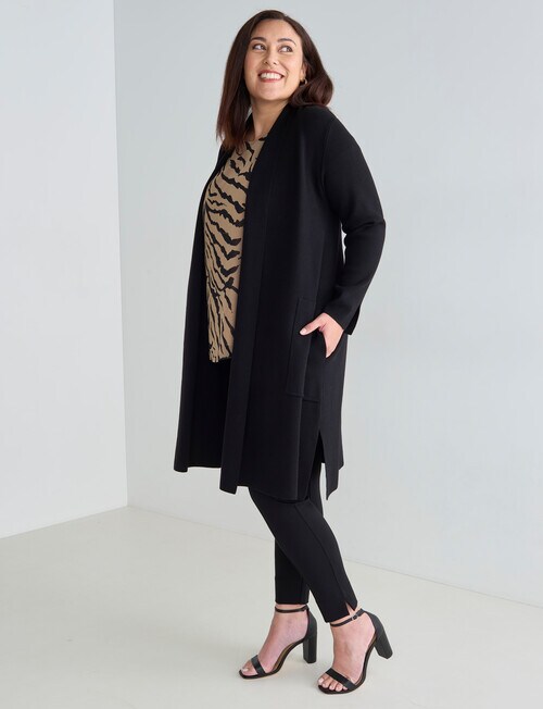 Studio Curve Coatigan, Black - Knitwear