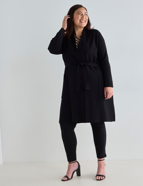 Studio Curve Coatigan, Black - Knitwear