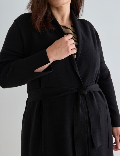 Studio Curve Coatigan, Black - Knitwear