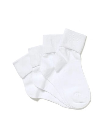Bonds Bonds School Turnover Top Socks, 4-Pack, White product photo