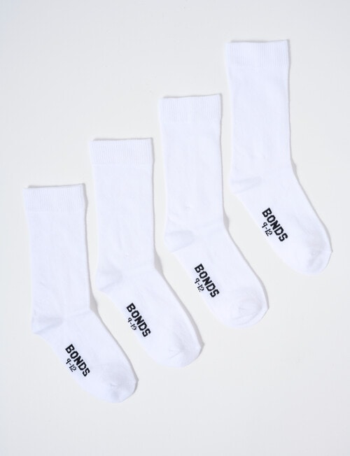Bonds Oxford Sock, 4-Pack, White product photo