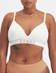 Bonds Retro Rib Wirefree Tee Bra, White & Blushed, 6-22 product photo